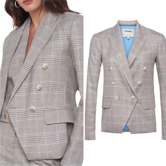 L’AGENCE KENZIE BLAZER IN IVORY/NEUTRAL MULTI